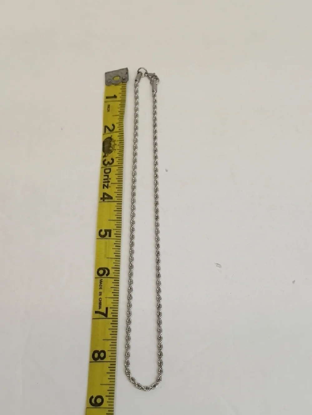 Silver Tone Rope Chain Choker Necklace Minimal Layering Short Chain